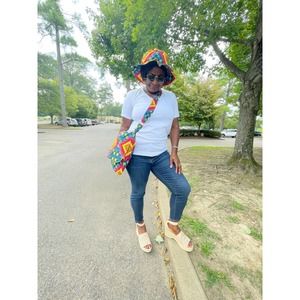 Ankara African print hat and Messenger Bag